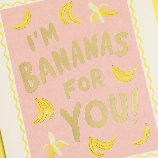 Close Up of Bananas For You Greetings Card