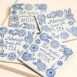 Sass & Belle Set of 4 Blue Willow Coasters