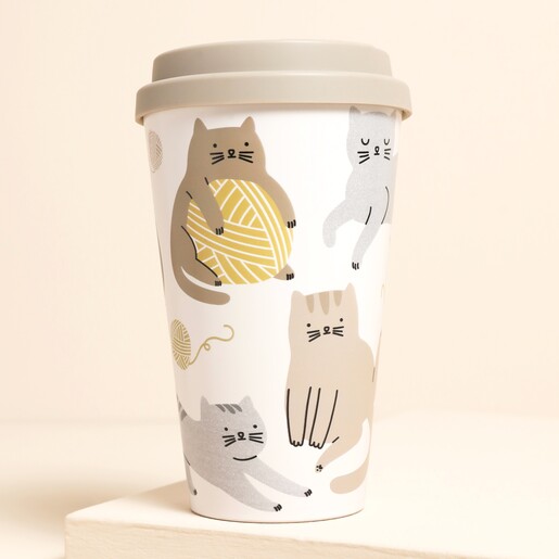 A cat-inspired travel coffee cup from Sass & Belle