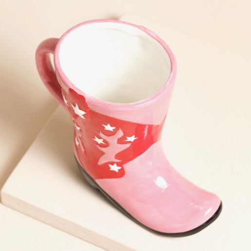 Sass & Belle Cowboy Boot Shaped Pink and Red Mug Sass & Belle Cowboy Boot Shaped Pink and Red Mug