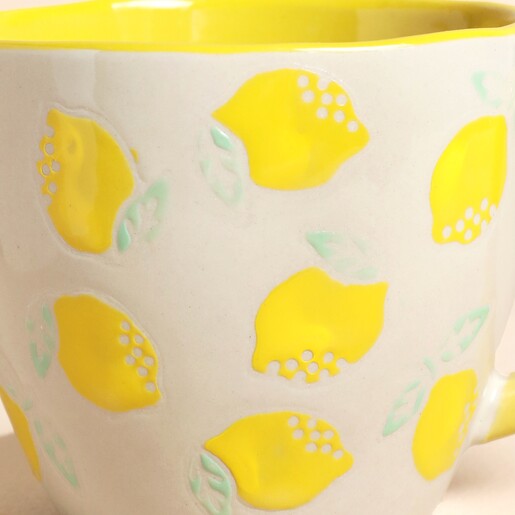 Close Up of Sass & Belle Ceramic Lemon Mug