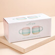 Sass & Belle Set of 2 Pink & Green Pastel Ombre Espresso Mugs