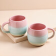 Sass & Belle Set of 2 Pink & Green Pastel Ombre Espresso Mugs