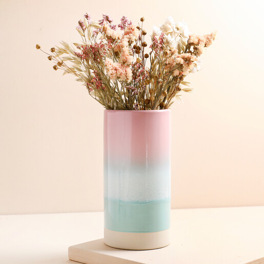 Sass & Belle Pink & Green Pastel Ombre Vase  Sass & Belle Pink & Green Pastel Ombre Vase