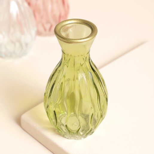 Sass & Belle Gold Rimmed Glass Bud Vase