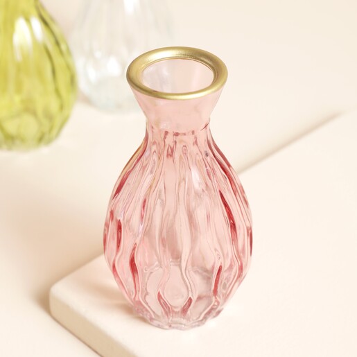 Sass & Belle Gold Rimmed Glass Bud Vase