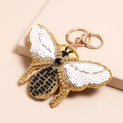 Beaded Bee Keyring and Bag Charm