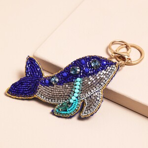 Beaded Whale Keyring and Bag Charm