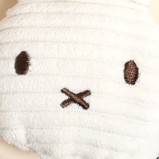 Close Up of Miffy Flat Corduroy ECO Keyring in White