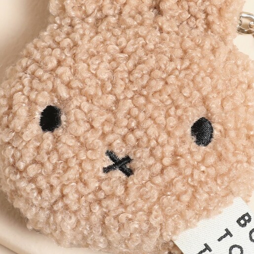 Close Up of Miffy Flat Corduroy ECO Keyring in Beige