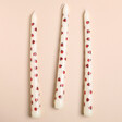 Close Up of Set of 3 Love Bug Ladybird Taper Candles