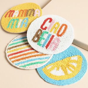 Set of 4 Ciao Bella Beaded Coaster 