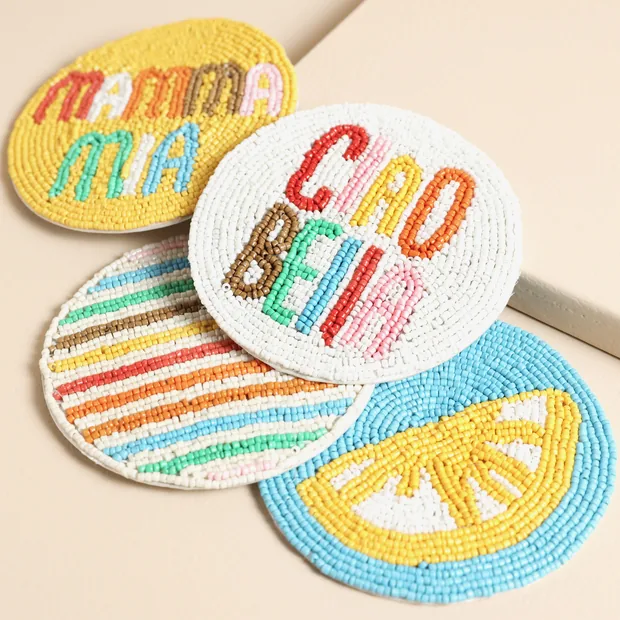 Set of 4 Ciao Bella Beaded Coaster Set of 4 Ciao Bella Beaded Coaster