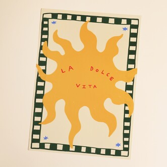 SimplyExtraJordanary La Dolce Vita Eclectic Sun Unframed A4 Print