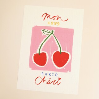 SimplyExtraJordanary Mon Cheri French Cherries Unframed A4 Print