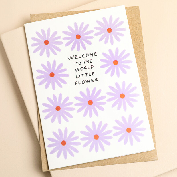 Sakina Saidi New Baby Flower Greetings Card