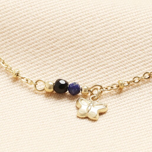 Stainless Steel Butterfly Charm Anklet in Gold