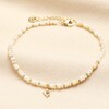 Stainless Steel Dolphin Charm Shell Beaded Anklet in Gold
