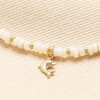 Stainless Steel Dolphin Charm Shell Beaded Anklet in Gold