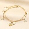 Stainless Steel Double Layer Shell Anklet in Gold