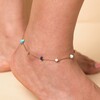 Stainless Steel Semi Precious Stone Charm Anklet in Gold
