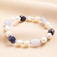 An elasticated bracelet featuring large beads