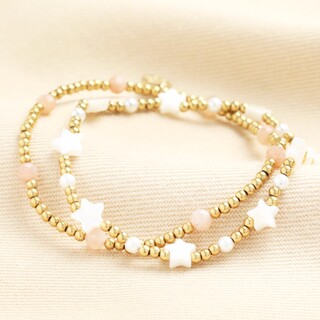 Set of 2 Shooting Stars Charm Bracelets in Gold