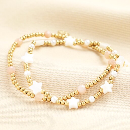 Set of 2 Shooting Stars Charm Bracelets in Gold Set of 2 Shooting Stars Charm Bracelets in Gold