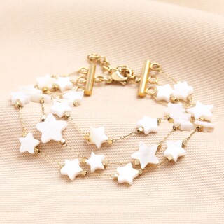 Shooting Stars Multi Layer Charm Bracelet in Gold