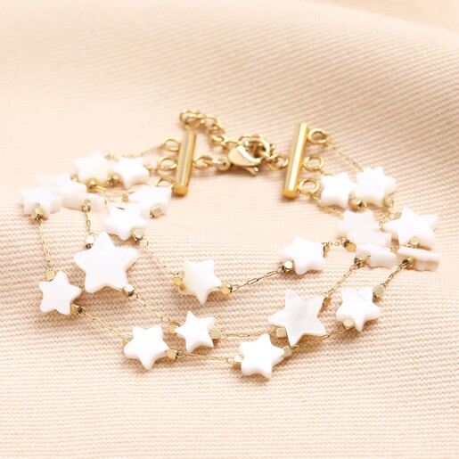 Shooting Stars Multi Layer Charm Bracelet in Gold