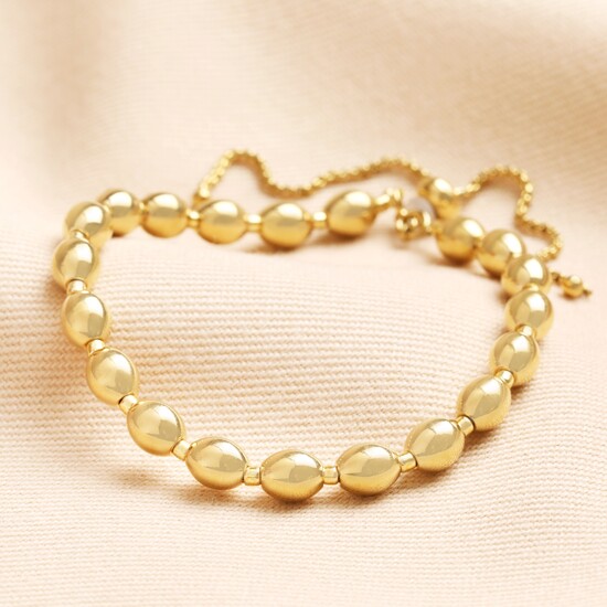 Stainless Steel Bubble Ball Bracelet in Gold