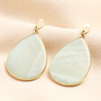 A delicate pair of aquamarine colour teardrop earrings in gold