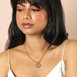 Stainless Steel Donut Pendant Necklace in Gold