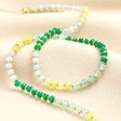 A gorgeous green and gold beaded necklace