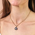 Close Up ofSemi-Precious Labradorite Pendant Necklace in Goldon Model