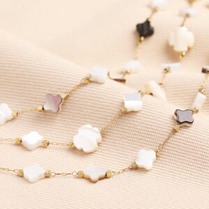Shell Clover Layered Necklace in Gold