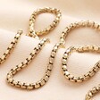 Stainless Steel Box Chain Necklace in Gold