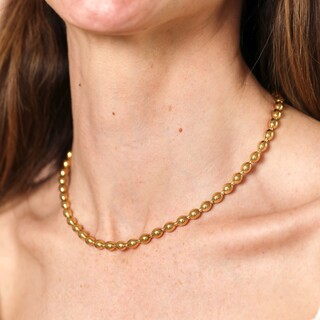 Stainless Steel Bubble Ball Necklace in Gold