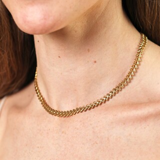 Stainless Steel Chevron Chain in Gold