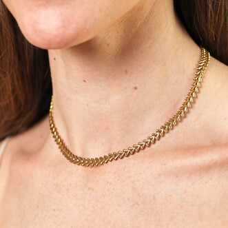 Stainless Steel Chevron Chain in Gold