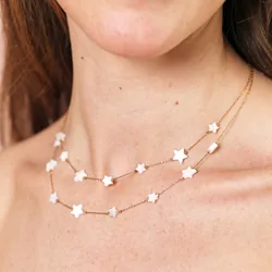 Shooting Stars Layered Necklace in Gold