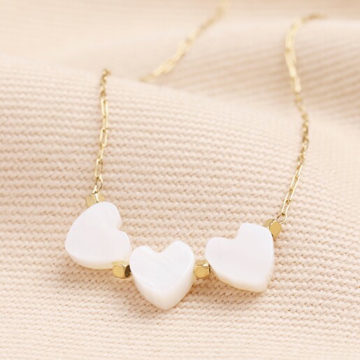 Triple Heart Pendant Necklace in Gold Triple Heart Pendant Necklace in Gold