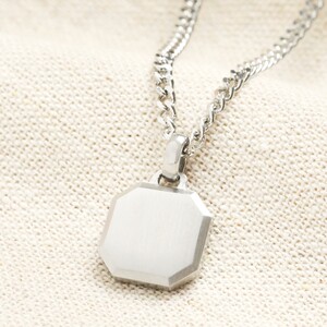 Stainless Steel Plaque Necklace 