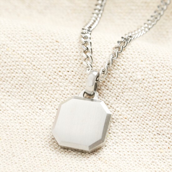 Stainless Steel Plaque Necklace 