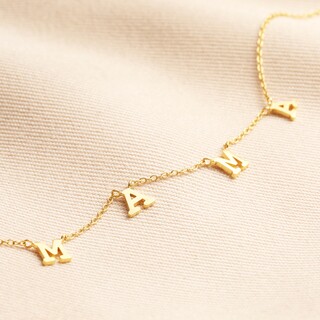 Sterling Silver Mama Pendant Necklace in Gold