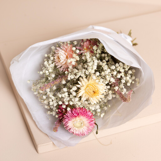 Close Up of Florence Bridesmaid Dried Flower Posy Close Up of Florence Bridesmaid Dried Flower Posy