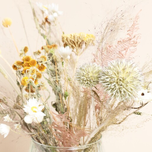 Close Up of Honey Meadow Dried Flowers Bouquet