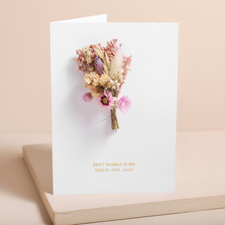 Personalised Foil Dried Flower Mother's Day Card