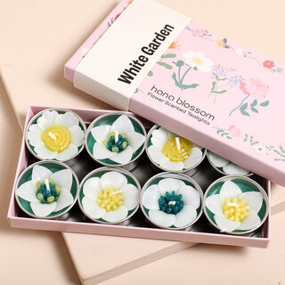 Hana Blossom Assorted White Garden Flower Scented Tealights
