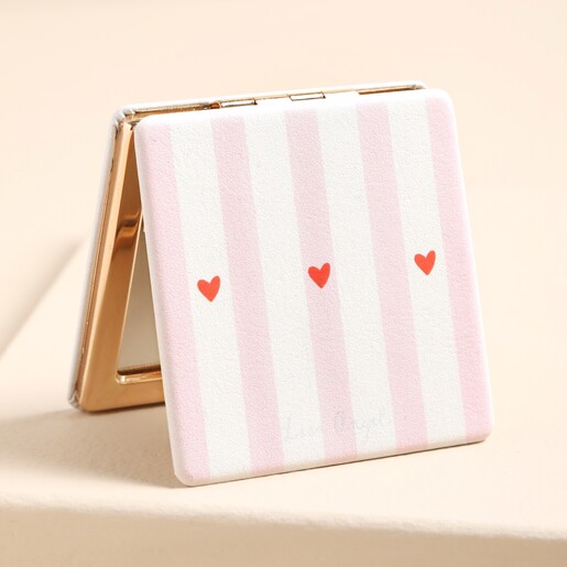 Personalised Name Striped Compact Mirror Personalised Name Striped Compact Mirror